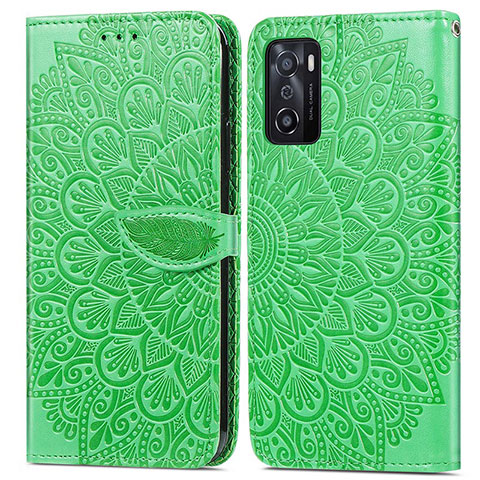 Coque Portefeuille Motif Fantaisie Livre Cuir Etui Clapet S04D pour Oppo A55S 5G Vert