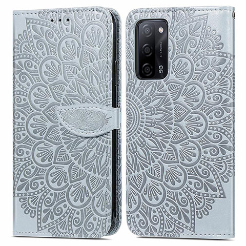 Coque Portefeuille Motif Fantaisie Livre Cuir Etui Clapet S04D pour Oppo A56 5G Gris