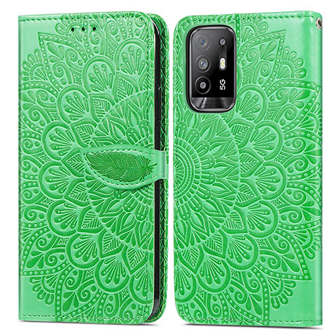 Coque Portefeuille Motif Fantaisie Livre Cuir Etui Clapet S04D pour Oppo A94 5G Vert