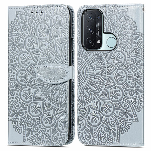 Coque Portefeuille Motif Fantaisie Livre Cuir Etui Clapet S04D pour Oppo Reno5 A Gris