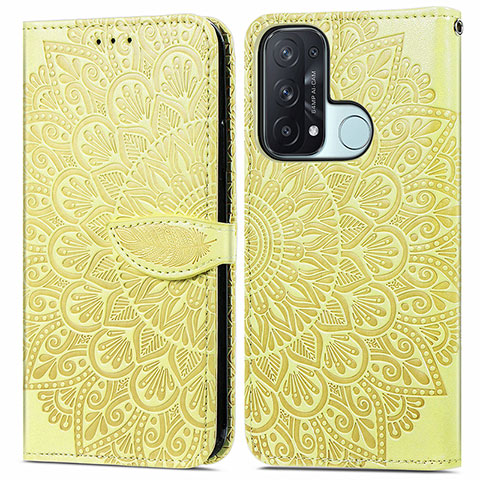 Coque Portefeuille Motif Fantaisie Livre Cuir Etui Clapet S04D pour Oppo Reno5 A Jaune