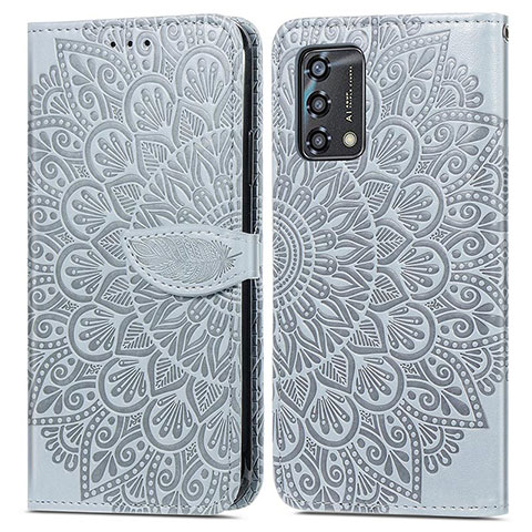 Coque Portefeuille Motif Fantaisie Livre Cuir Etui Clapet S04D pour Oppo Reno6 Lite Gris