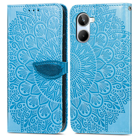 Coque Portefeuille Motif Fantaisie Livre Cuir Etui Clapet S04D pour Realme 10 4G Bleu