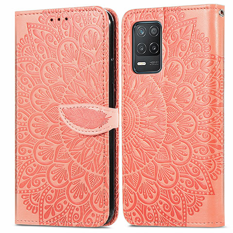 Coque Portefeuille Motif Fantaisie Livre Cuir Etui Clapet S04D pour Realme 8s 5G Orange