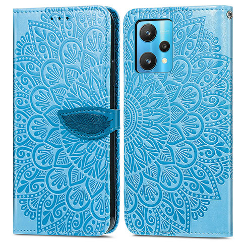 Coque Portefeuille Motif Fantaisie Livre Cuir Etui Clapet S04D pour Realme 9 5G Bleu