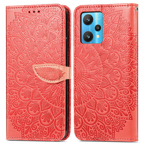 Coque Portefeuille Motif Fantaisie Livre Cuir Etui Clapet S04D pour Realme 9 5G Rouge