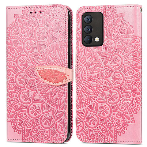 Coque Portefeuille Motif Fantaisie Livre Cuir Etui Clapet S04D pour Realme GT Master 5G Or Rose