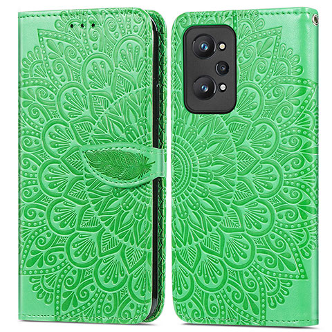 Coque Portefeuille Motif Fantaisie Livre Cuir Etui Clapet S04D pour Realme GT Neo 3T 5G Vert