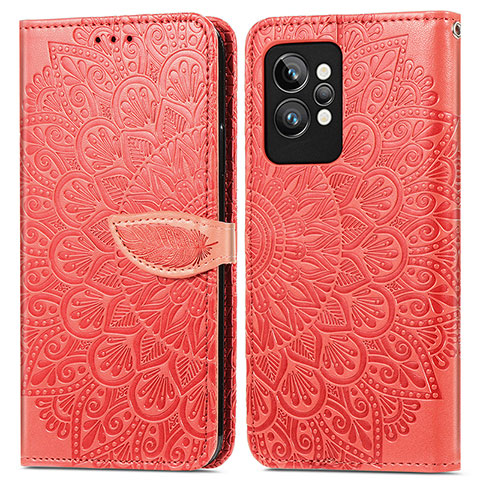 Coque Portefeuille Motif Fantaisie Livre Cuir Etui Clapet S04D pour Realme GT2 Pro 5G Rouge