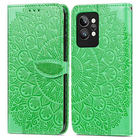 Coque Portefeuille Motif Fantaisie Livre Cuir Etui Clapet S04D pour Realme GT2 Pro 5G Vert