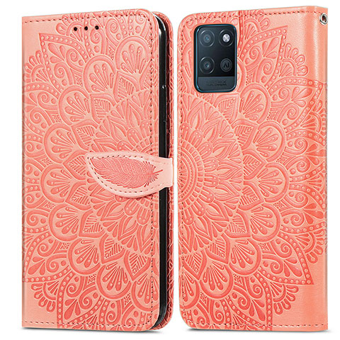 Coque Portefeuille Motif Fantaisie Livre Cuir Etui Clapet S04D pour Realme V11s 5G Orange