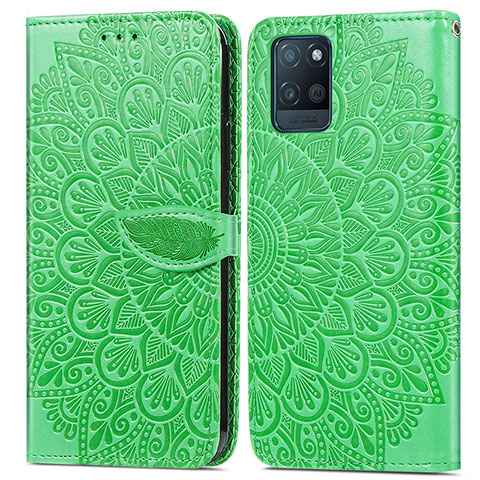 Coque Portefeuille Motif Fantaisie Livre Cuir Etui Clapet S04D pour Realme V11s 5G Vert