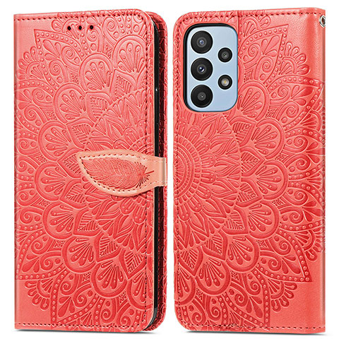 Coque Portefeuille Motif Fantaisie Livre Cuir Etui Clapet S04D pour Samsung Galaxy A23 5G Rouge