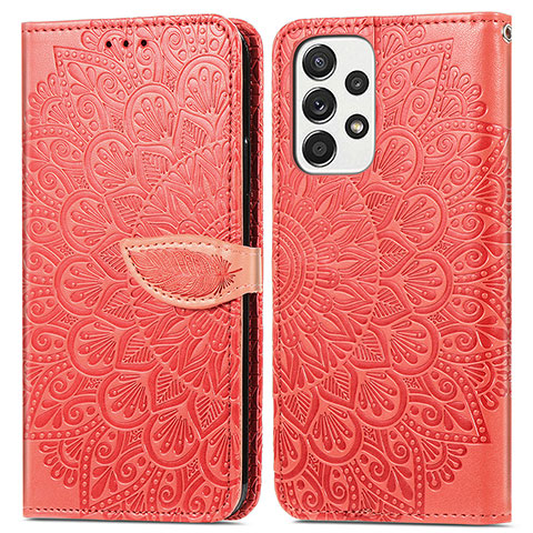 Coque Portefeuille Motif Fantaisie Livre Cuir Etui Clapet S04D pour Samsung Galaxy A33 5G Rouge