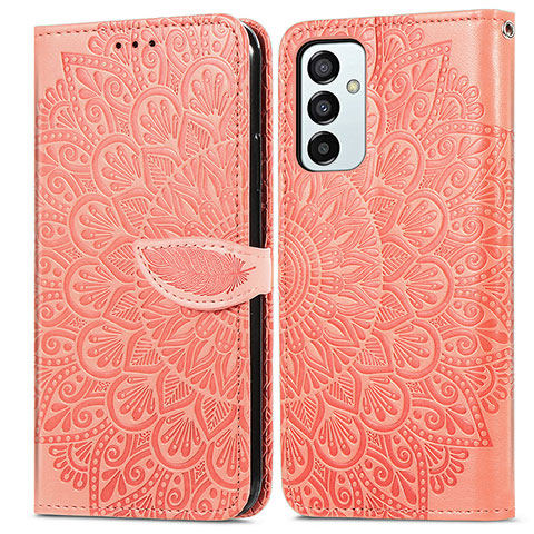 Coque Portefeuille Motif Fantaisie Livre Cuir Etui Clapet S04D pour Samsung Galaxy F23 5G Orange