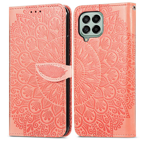 Coque Portefeuille Motif Fantaisie Livre Cuir Etui Clapet S04D pour Samsung Galaxy M53 5G Orange