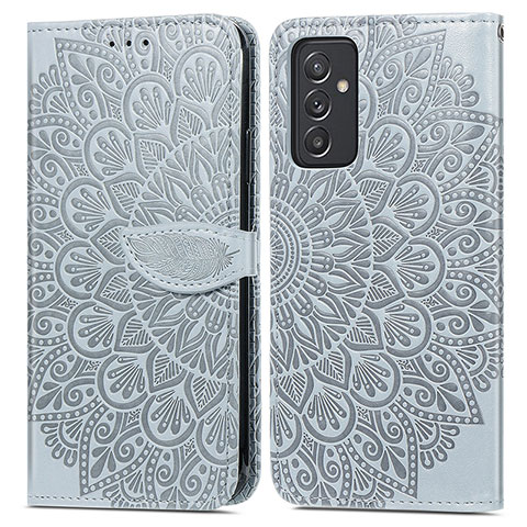 Coque Portefeuille Motif Fantaisie Livre Cuir Etui Clapet S04D pour Samsung Galaxy M54 5G Gris