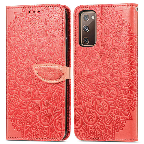 Coque Portefeuille Motif Fantaisie Livre Cuir Etui Clapet S04D pour Samsung Galaxy S20 FE (2022) 5G Rouge