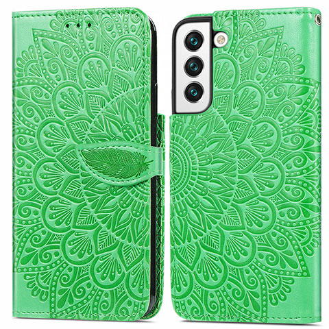 Coque Portefeuille Motif Fantaisie Livre Cuir Etui Clapet S04D pour Samsung Galaxy S21 5G Vert