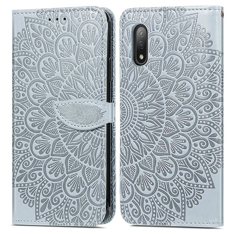 Coque Portefeuille Motif Fantaisie Livre Cuir Etui Clapet S04D pour Sony Xperia Ace II Gris