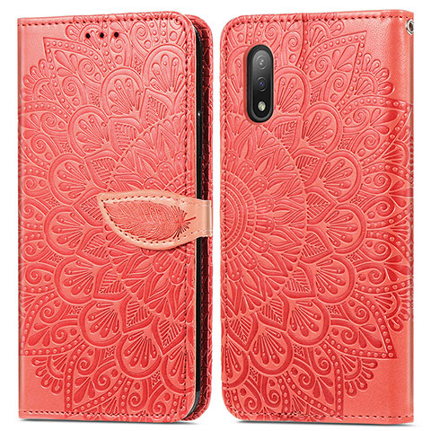 Coque Portefeuille Motif Fantaisie Livre Cuir Etui Clapet S04D pour Sony Xperia Ace II SO-41B Rouge