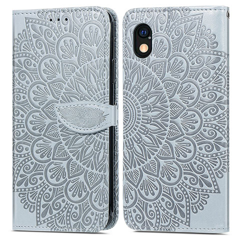 Coque Portefeuille Motif Fantaisie Livre Cuir Etui Clapet S04D pour Sony Xperia Ace III Gris