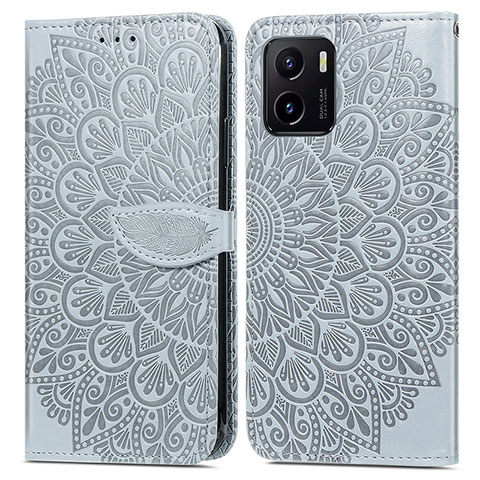 Coque Portefeuille Motif Fantaisie Livre Cuir Etui Clapet S04D pour Vivo iQOO U5x Gris