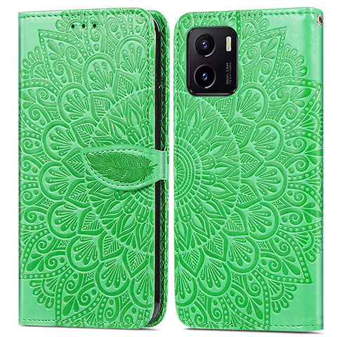 Coque Portefeuille Motif Fantaisie Livre Cuir Etui Clapet S04D pour Vivo Y01 Vert