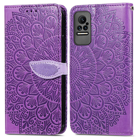 Coque Portefeuille Motif Fantaisie Livre Cuir Etui Clapet S04D pour Xiaomi Civi 5G Violet