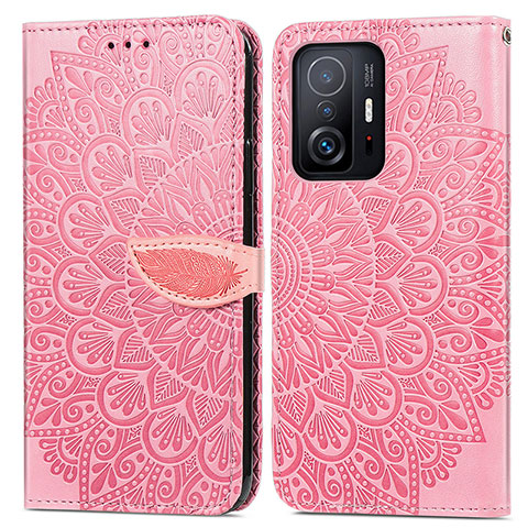 Coque Portefeuille Motif Fantaisie Livre Cuir Etui Clapet S04D pour Xiaomi Mi 11T Pro 5G Or Rose