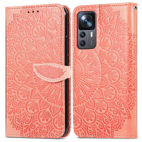 Coque Portefeuille Motif Fantaisie Livre Cuir Etui Clapet S04D pour Xiaomi Mi 12T 5G Orange