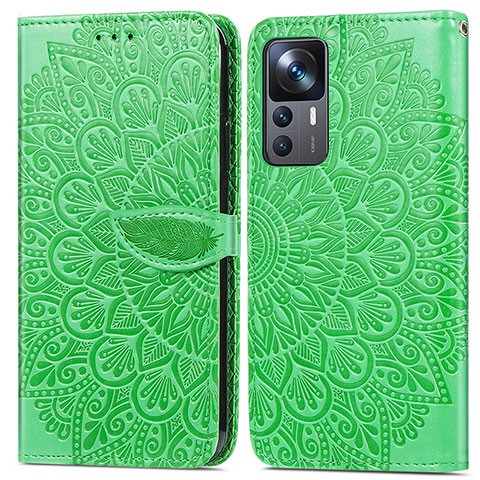 Coque Portefeuille Motif Fantaisie Livre Cuir Etui Clapet S04D pour Xiaomi Mi 12T 5G Vert