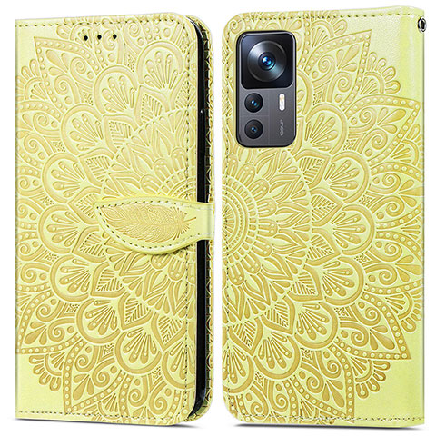 Coque Portefeuille Motif Fantaisie Livre Cuir Etui Clapet S04D pour Xiaomi Mi 12T Pro 5G Jaune