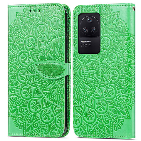 Coque Portefeuille Motif Fantaisie Livre Cuir Etui Clapet S04D pour Xiaomi Poco F4 5G Vert