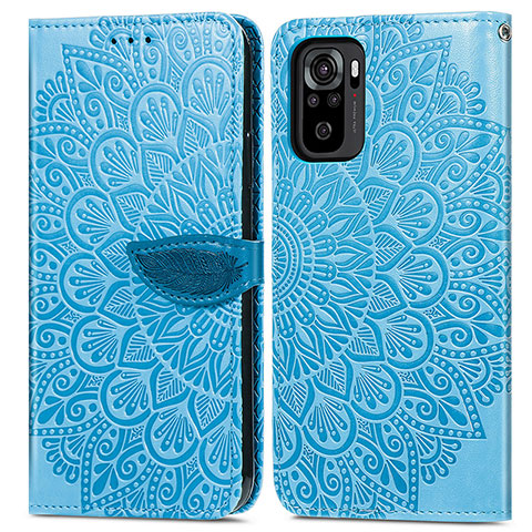 Coque Portefeuille Motif Fantaisie Livre Cuir Etui Clapet S04D pour Xiaomi Poco M5S Bleu