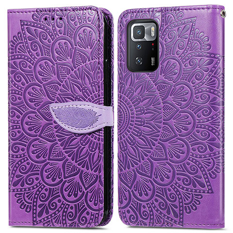 Coque Portefeuille Motif Fantaisie Livre Cuir Etui Clapet S04D pour Xiaomi Poco X3 GT 5G Violet