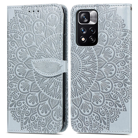 Coque Portefeuille Motif Fantaisie Livre Cuir Etui Clapet S04D pour Xiaomi Poco X4 NFC Gris