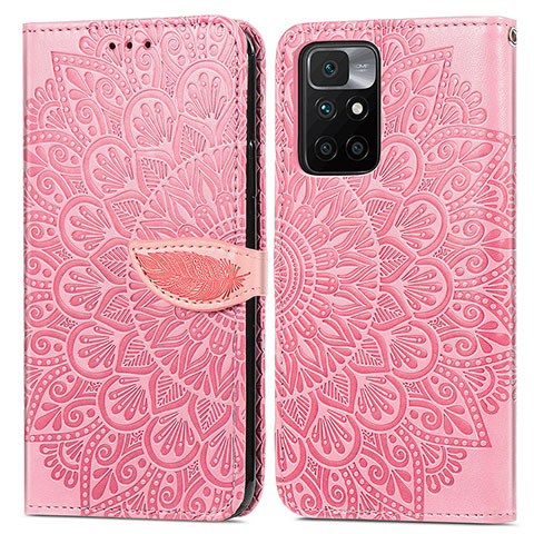 Coque Portefeuille Motif Fantaisie Livre Cuir Etui Clapet S04D pour Xiaomi Redmi 10 4G Or Rose