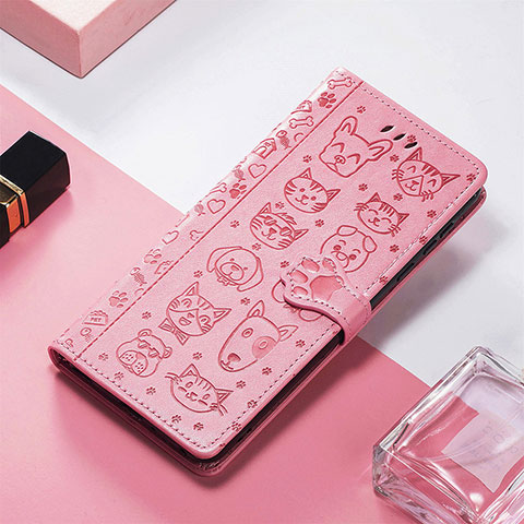 Coque Portefeuille Motif Fantaisie Livre Cuir Etui Clapet S04D pour Xiaomi Redmi 12C 4G Or Rose