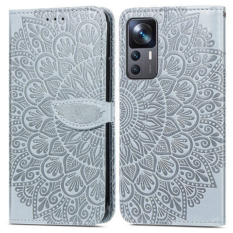 Coque Portefeuille Motif Fantaisie Livre Cuir Etui Clapet S04D pour Xiaomi Redmi K50 Ultra 5G Gris