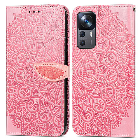 Coque Portefeuille Motif Fantaisie Livre Cuir Etui Clapet S04D pour Xiaomi Redmi K50 Ultra 5G Or Rose