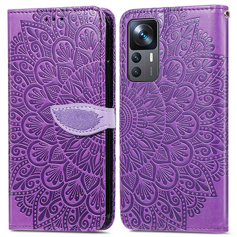 Coque Portefeuille Motif Fantaisie Livre Cuir Etui Clapet S04D pour Xiaomi Redmi K50 Ultra 5G Violet