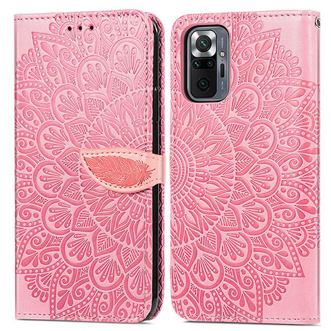 Coque Portefeuille Motif Fantaisie Livre Cuir Etui Clapet S04D pour Xiaomi Redmi Note 10 Pro 4G Or Rose