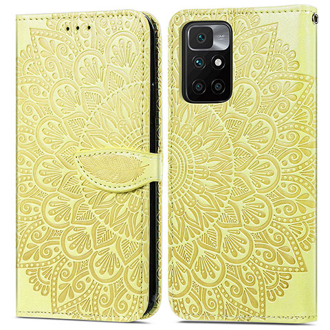 Coque Portefeuille Motif Fantaisie Livre Cuir Etui Clapet S04D pour Xiaomi Redmi Note 11 4G (2021) Jaune