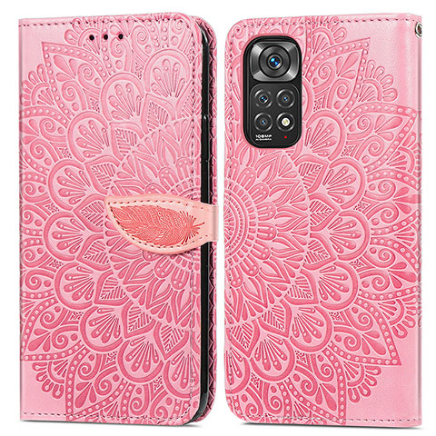 Coque Portefeuille Motif Fantaisie Livre Cuir Etui Clapet S04D pour Xiaomi Redmi Note 11 Pro 5G Or Rose