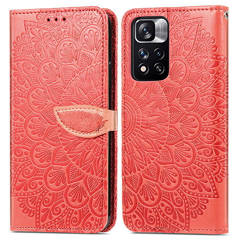 Coque Portefeuille Motif Fantaisie Livre Cuir Etui Clapet S04D pour Xiaomi Redmi Note 11 Pro+ Plus 5G Rouge