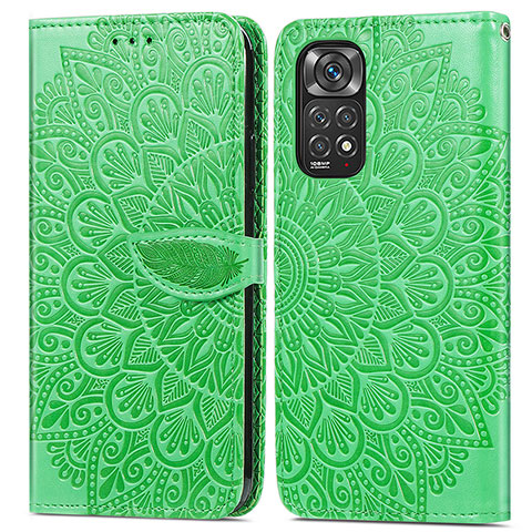 Coque Portefeuille Motif Fantaisie Livre Cuir Etui Clapet S04D pour Xiaomi Redmi Note 11S 4G Vert