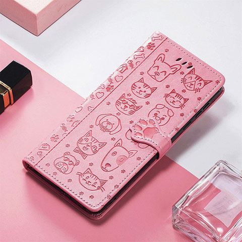 Coque Portefeuille Motif Fantaisie Livre Cuir Etui Clapet S05D pour Huawei Honor 80 Pro Flat 5G Rose