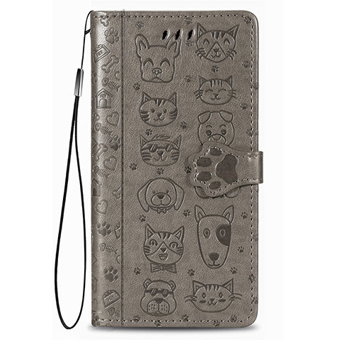 Coque Portefeuille Motif Fantaisie Livre Cuir Etui Clapet S05D pour Samsung Galaxy S21 5G Gris