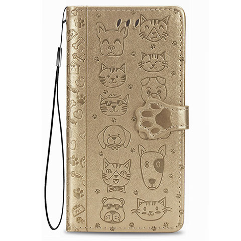 Coque Portefeuille Motif Fantaisie Livre Cuir Etui Clapet S05D pour Samsung Galaxy S21 5G Or